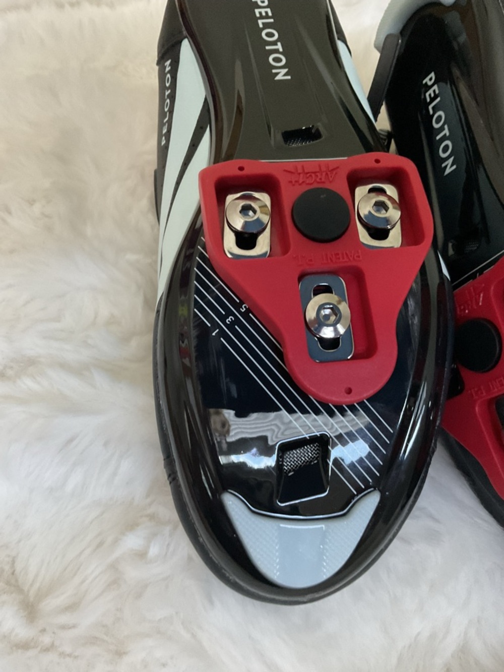 Peloton Black racing shoes with Red Interior and White Accents - Picture 5 of 8